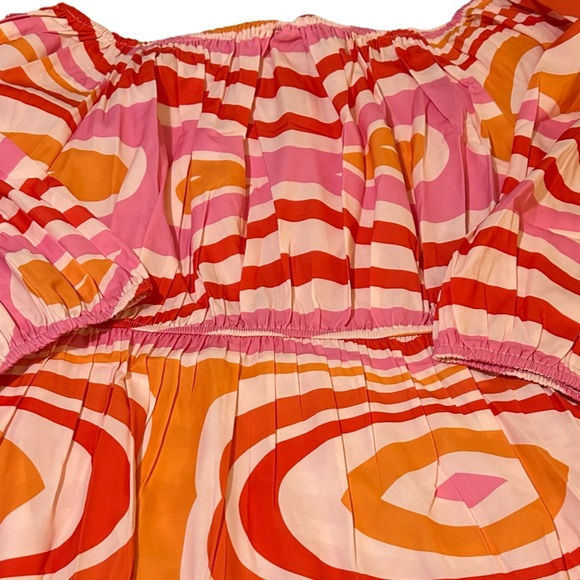 NEW WITH TAGS. EMMA&GRACE MODERN BLOUSE HOT PINK,ORANGE GROOVY PATTERN. 3XL HOT! - Picture 10 of 11